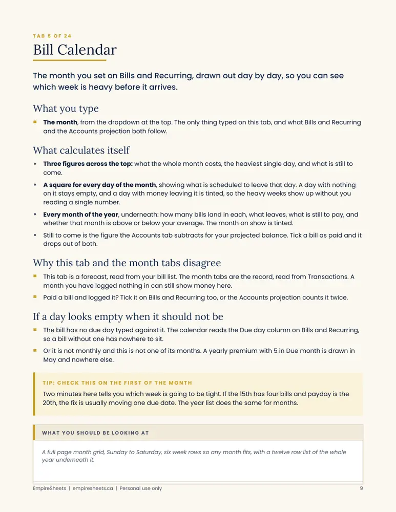 Page 9 of Annual Budget Command Center Setup Guide