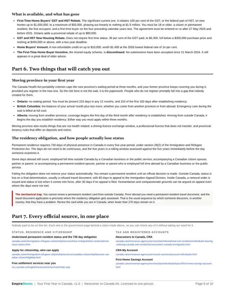 Page 8 of First Year Guide